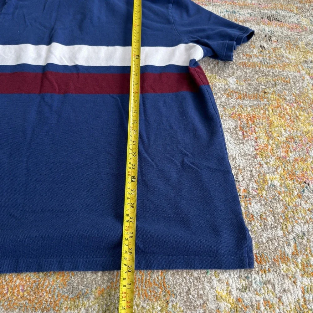 Polo Ralph Lauren Spellout Colorblock Polo Shirt Mens XL Blue